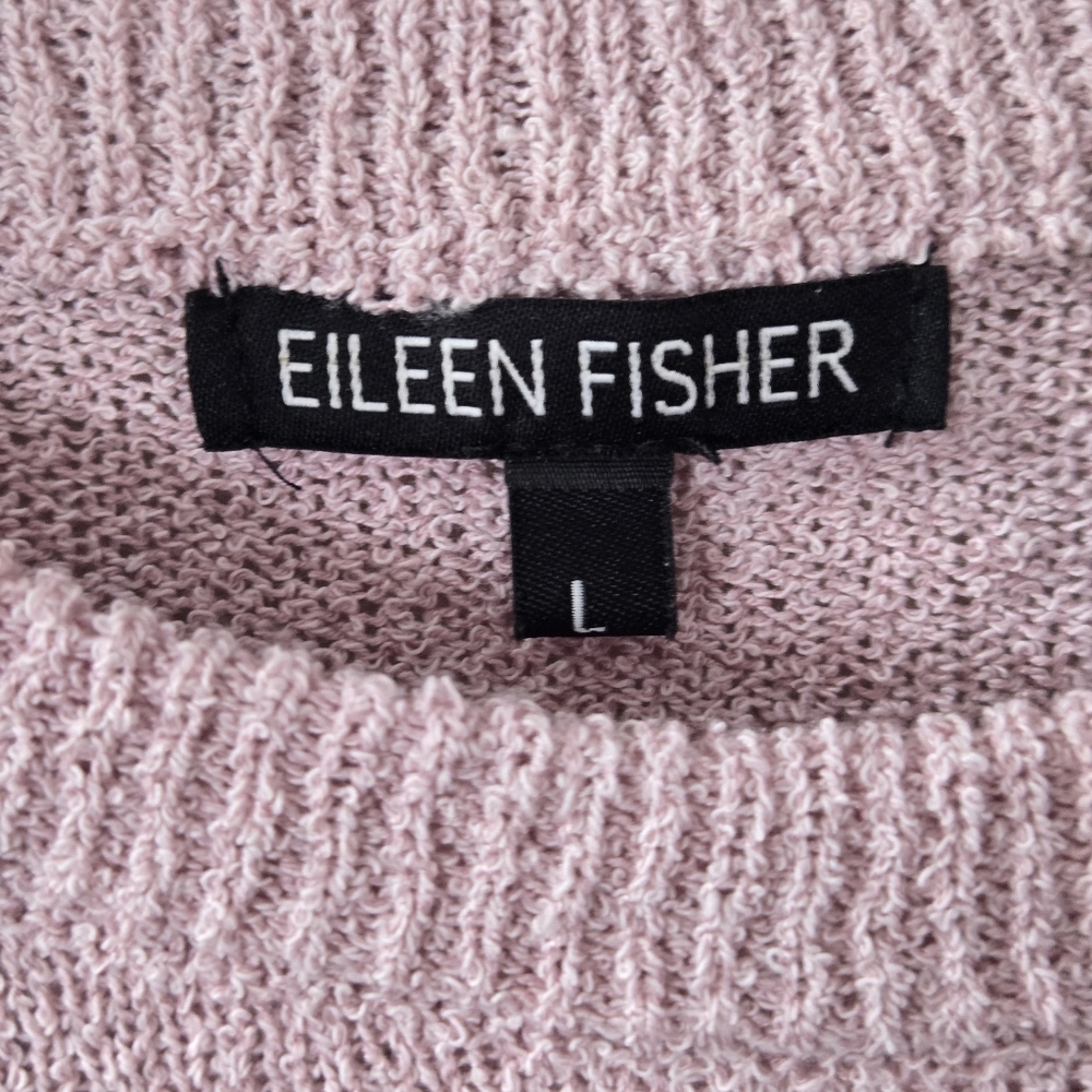 Eileen Fisher Large Pink Long Sleeve‎ Pullover Lightweight Crew Sweater - Picture 9 of 12